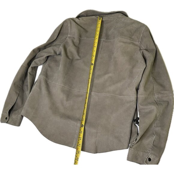 John Varvatos Men’s suede Leather trucker shirt jacket Tan Gray M Rare - Picture 13 of 13
